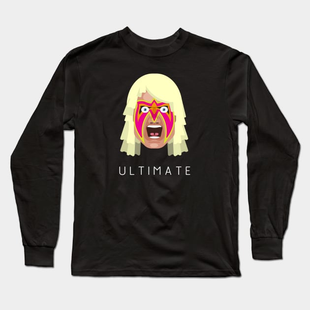 Ultimate Warrior Head (with text) Long Sleeve T-Shirt by FITmedia